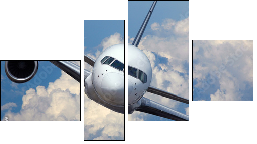 Airliner in flight  - Obraz czteroczęściowy, Fortyk
