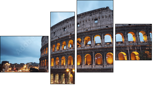 Coliseum at night. Rome - Italy  - Obraz czteroczęściowy, Fortyk