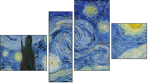 Vincent van Gogh, (1853-1890) The Starry Night, 1889, oil on canvas. Museum of Modern Art, New York City. - Obraz czteroczęściowy, Fortyk
