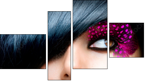 Fashion Brunette Model Portrait. Hairstyle  - Obraz czteroczęściowy, Fortyk