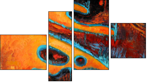 Abstract Oil Painting  - Obraz czteroczęściowy, Fortyk