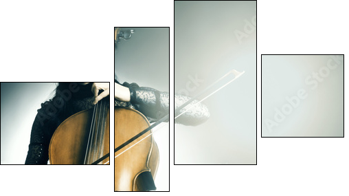 Cello musical instrument musician cellist playing  - Obraz czteroczęściowy, Fortyk