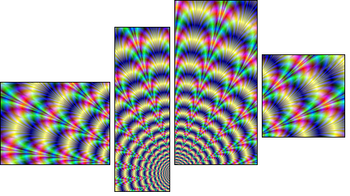 Psychedelic Pulse  - Obraz czteroczęściowy, Fortyk