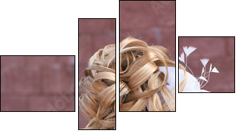 Back view of elegant wedding  - Obraz czteroczęściowy, Fortyk