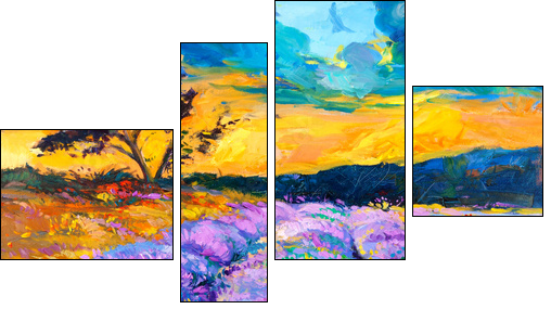 Landscape  - Obraz czteroczęściowy, Fortyk