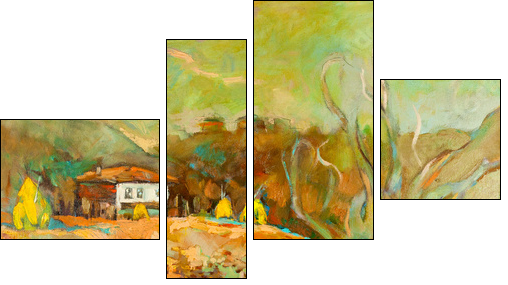 Country scene  - Obraz czteroczęściowy, Fortyk