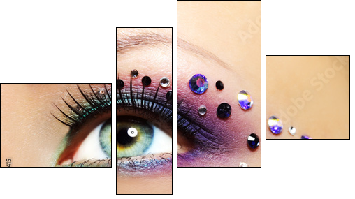 Beautiful Eye Makeup  - Obraz czteroczęściowy, Fortyk
