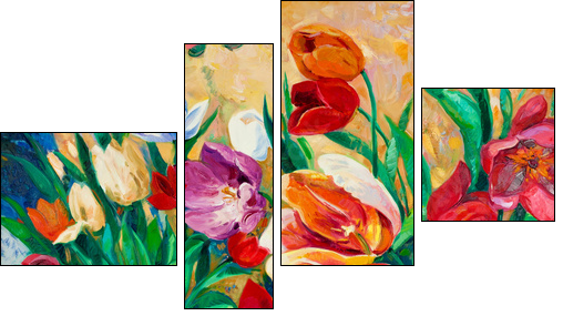 Flowers  - Obraz czteroczęściowy, Fortyk