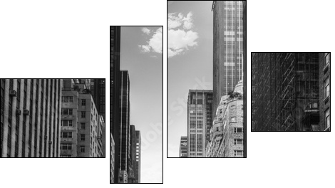 Avenue avec des taxis Ã  New York.  - Obraz czteroczęściowy, Fortyk