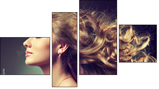 wavy hair  - Obraz czteroczęściowy, Fortyk