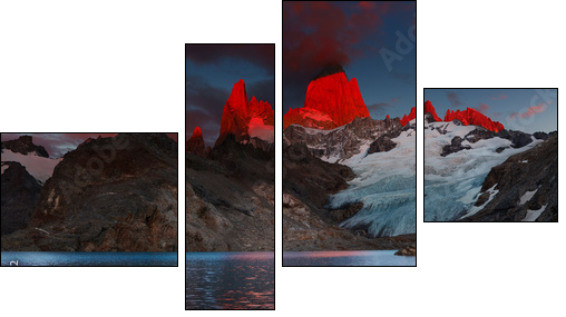 Mount Fitz Roy, Patagonia, Argentina  - Obraz czteroczęściowy, Fortyk