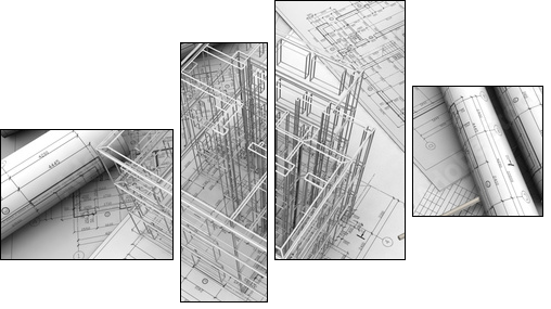 Plany budynku – architektoniczne dzieło stworzenia
 - Obraz czteroczęściowy, Fortyk