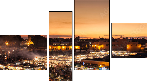 Marrakesch, Djemaa el Fna, Marokko  - Obraz czteroczęściowy, Fortyk