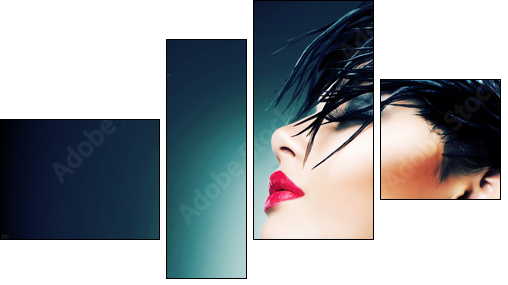 Fashion Art Portrait Of Beautiful Girl. Vogue Style Woman  - Obraz czteroczęściowy, Fortyk