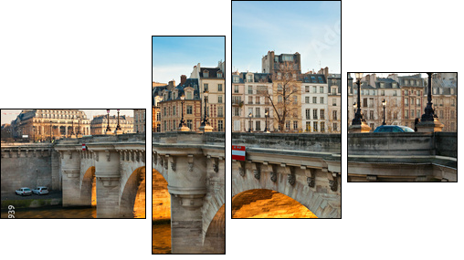 Pont neuf, Ile de la Cite, Paris - France  - Obraz czteroczęściowy, Fortyk