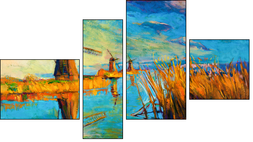 Windmills  - Obraz czteroczęściowy, Fortyk