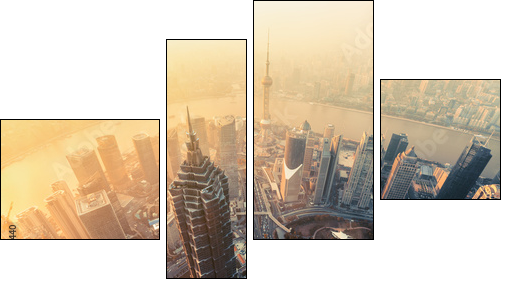 Shanghai skyline  - Obraz czteroczęściowy, Fortyk