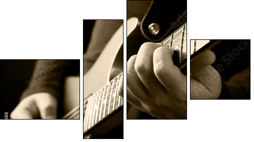 guitarist hands  - Obraz czteroczęściowy, Fortyk