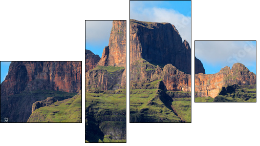 Drakensberg mountains, Royal Natal National Park,  - Obraz czteroczęściowy, Fortyk