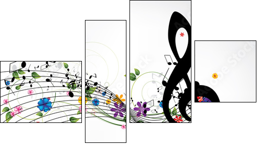 Musical abstract background  - Obraz czteroczęściowy, Fortyk