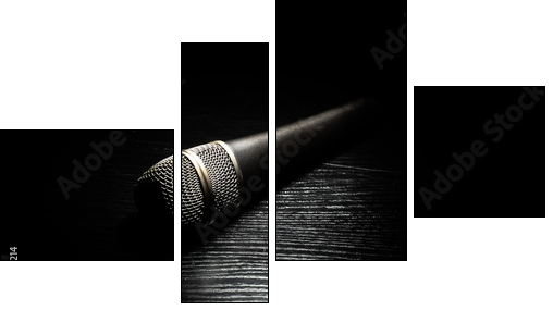 Dark microphone  - Obraz czteroczęściowy, Fortyk