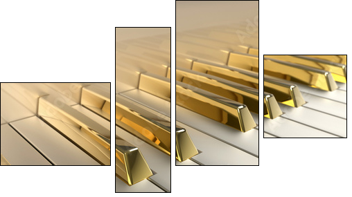 Gold Piano  - Obraz czteroczęściowy, Fortyk