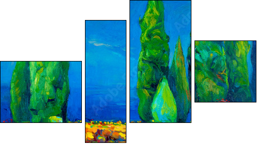 Landscape  - Obraz czteroczęściowy, Fortyk