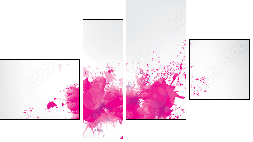 Colored paint splashes  on abstract background  - Obraz czteroczęściowy, Fortyk