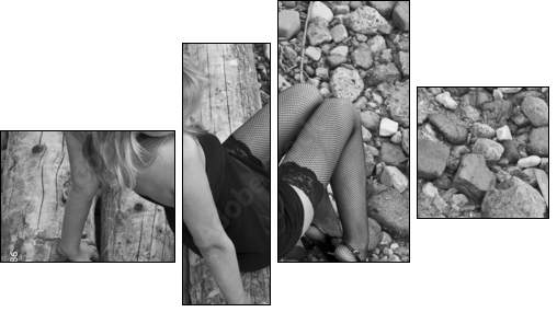 Lonely sexy woman  - Obraz czteroczęściowy, Fortyk