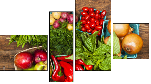 Market fruits and vegetables  - Obraz czteroczęściowy, Fortyk