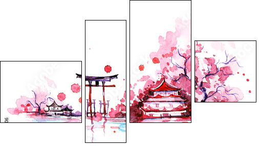 Japan  - Obraz czteroczęściowy, Fortyk