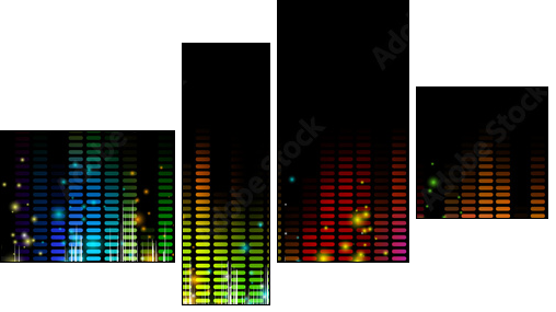 Vector Illustration of a Colorful Music Equalizer  - Obraz czteroczęściowy, Fortyk