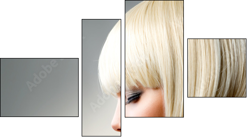 Beautiful Model with Short Blond hair  - Obraz czteroczęściowy, Fortyk