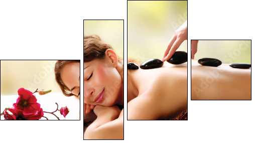 Spa Salon. Stone Massage. Dayspa  - Obraz czteroczęściowy, Fortyk