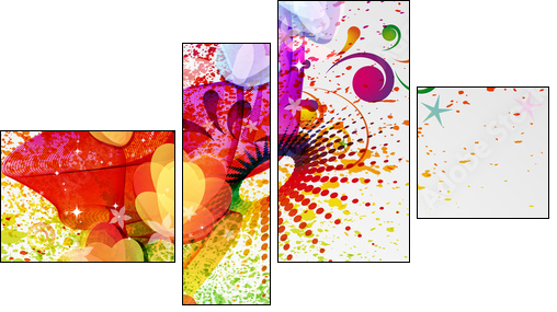 Floral design background.  - Obraz czteroczęściowy, Fortyk
