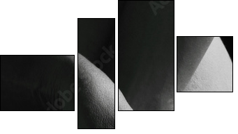 nu artistique femme noir et blanc mains  - Obraz czteroczęściowy, Fortyk