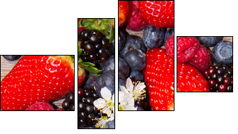 Smaczna mozaika owocowa  - Obraz czteroczęściowy, Fortyk