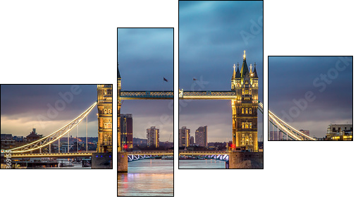 Tower bridge sunset - Obraz czteroczęściowy, Fortyk