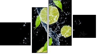Limonki w soczystym anutrażu - Obraz czteroczęściowy, Fortyk