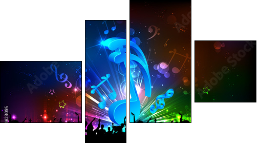 Musical Party Background  - Obraz czteroczęściowy, Fortyk
