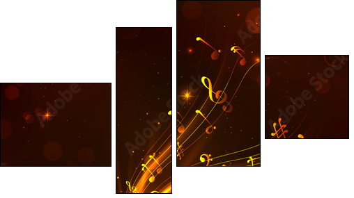 Music Tune from Saxophone  - Obraz czteroczęściowy, Fortyk