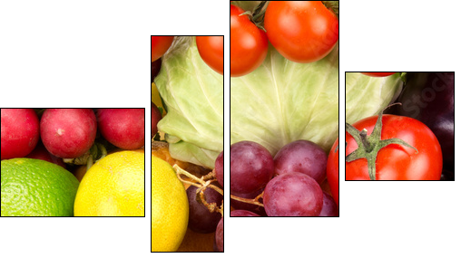 Raj owocowo - warzywny - Obraz czteroczęściowy, Fortyk