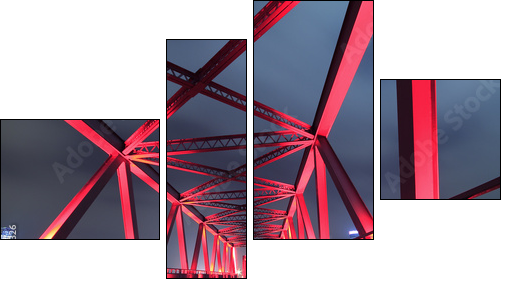 Steel bridge close-up  - Obraz czteroczęściowy, Fortyk