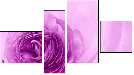 flower petal on soft satin  - Obraz czteroczęściowy, Fortyk