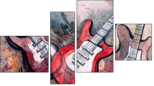 guitar music  - Obraz czteroczęściowy, Fortyk