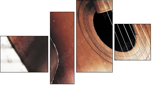 Acoustic guitar  - Obraz czteroczęściowy, Fortyk