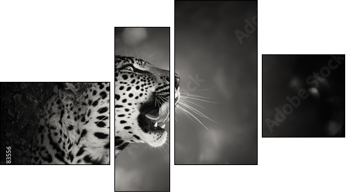 Leopard portrait  - Obraz czteroczęściowy, Fortyk