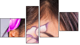 Beautiful asian woman with fashion make-up  - Obraz czteroczęściowy, Fortyk
