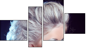 Hairstyle. Fashion Beauty Girl. Punk Style Woman with strasses o  - Obraz czteroczęściowy, Fortyk