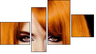 Fashion Portrait Of Beautiful Girl. Vogue Style Woman. Hairstyle  - Obraz czteroczęściowy, Fortyk